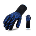 RTS Black Para-aramide Silicone chaleur Flame résistante BBQ Grill Four Mitt Cuisine Gants